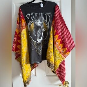 Stevie Nicks Upcycled Kantha Poncho Top
